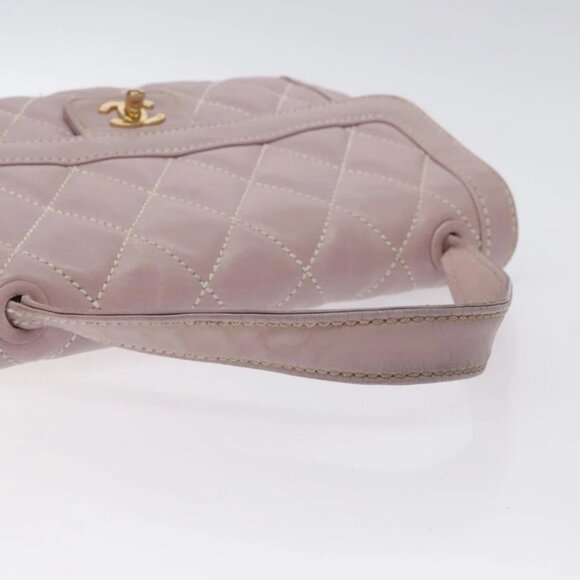 CHANEL Wild Stitch Hand Bag Leather Pink Gold CC Auth 128845 - Picture 8 of 15